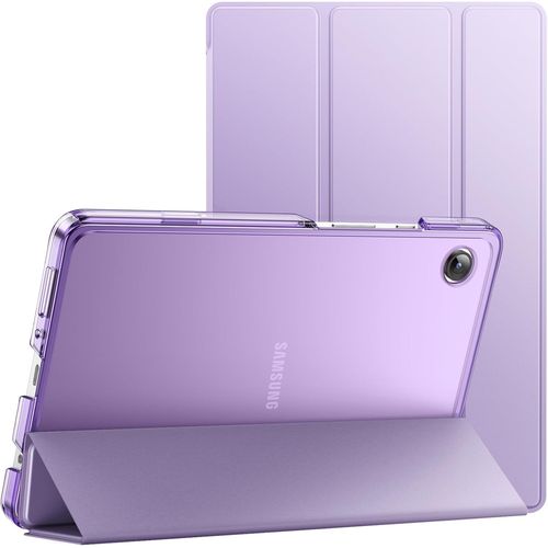 Coque Pour Samsung Galaxy Tab A9 8,7 Pouces 2023, tui Housse Protection Tablette Fine Folio Support Dos Translucide  Trois Volets (Violet Clair)