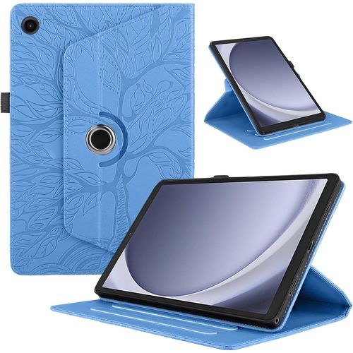Coque Pour Samsung Galaxy Tab A9 8.7 Pouces 2023 (Sm-X110/ Sm-X115), Etui Premium Cuir Pu Rotatif  360 Antichoc Degrs Flip Case Cover Fonction Support Housse - Bleu.[F1372]
