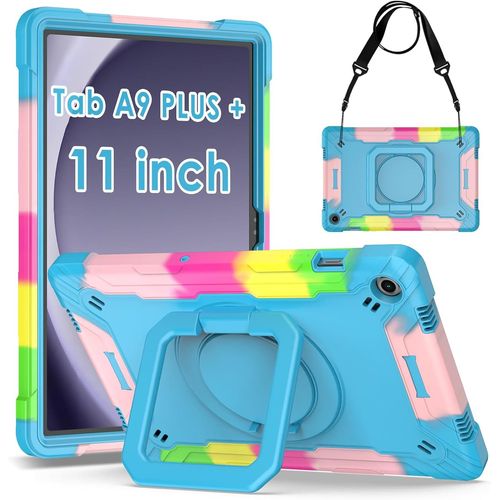 Coque Pour Samsung Galaxy Tab A9+/A9 Plus 11 Pouces 2023 Sm-X210/X216/X218,Etui Housse De Protection Robuste Antichoc Avec Porte-Stylo E Bandoulire,Rotation  360 Pour Utiliser Plusieurs V.[F4792]