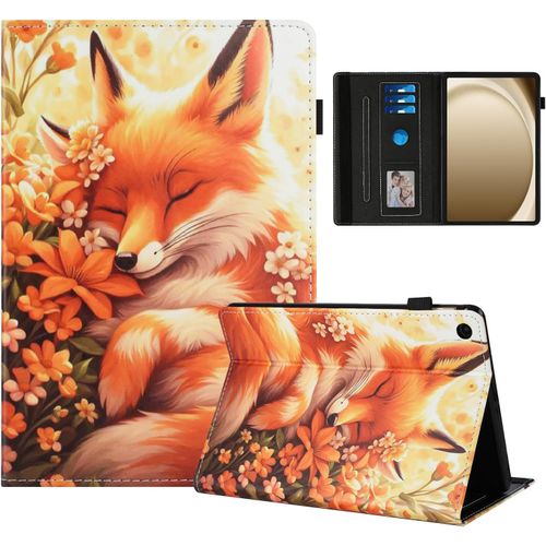 Coque Pour Samsung Galaxy Tab A9 Plus Impression Graphique Housse En Tablette Cuir Pu Protection Pour Samsung Galaxy Tab A9 Plus 11 Pouces 2023 Renard En Fleur.[F4054]