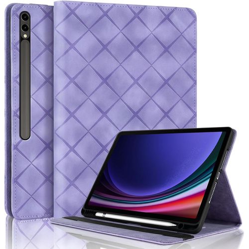 Coque Pour Samsung Galaxy Tab S10 Plus/ S9 Plus/ S9 Fe Plus 12.4 Pouces Avec Fente De Stylo,Flip Cuir Pu Tablet Housse Avec Fonction Support tui Pour Galaxy Tab S9 Plus-Violet