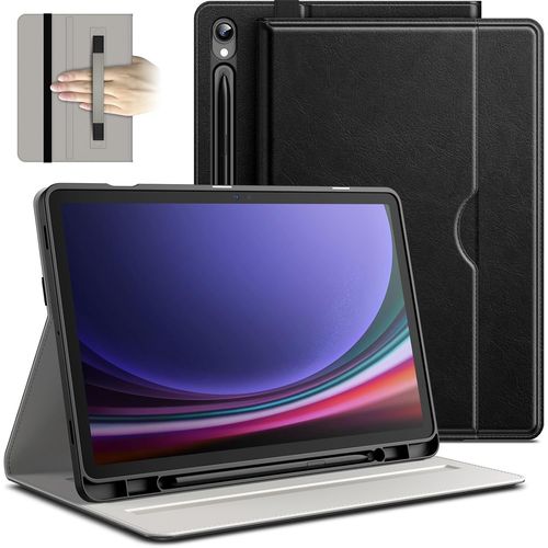 Coque Pour Samsung Galaxy Tab S9 11 Pouces Avec S Pen Porte-Stylet, Housse tui De Protection En Cuir Pu Support Folio D'affaire, Veille/Rveil Automatique, Multi-Angle Affichage (Noir).[F4833]