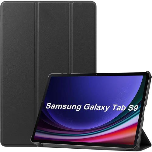 Coque Pour Samsung Galaxy Tab S9, Protection Antichoc Support Veille-Rveil - Noir - E.F.Connection