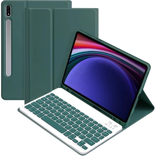 Coque Pour Samsung Galaxy Tab S9 Ultra, 14.6 Pouces, Housse De Clavier Bluetooth Pour Samsung Tab S10 Ultra 14.6 Pouces 2024-Arabic Keyboard-Dark Green A