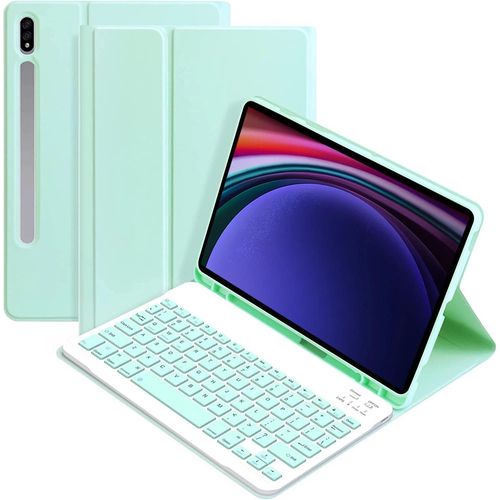 Coque Pour Samsung Galaxy Tab S9 Ultra, 14.6 Pouces, Housse De Clavier Bluetooth Pour Samsung Tab S10 Ultra 14.6 Pouces 2024-Arabic Keyboard-Light Green A