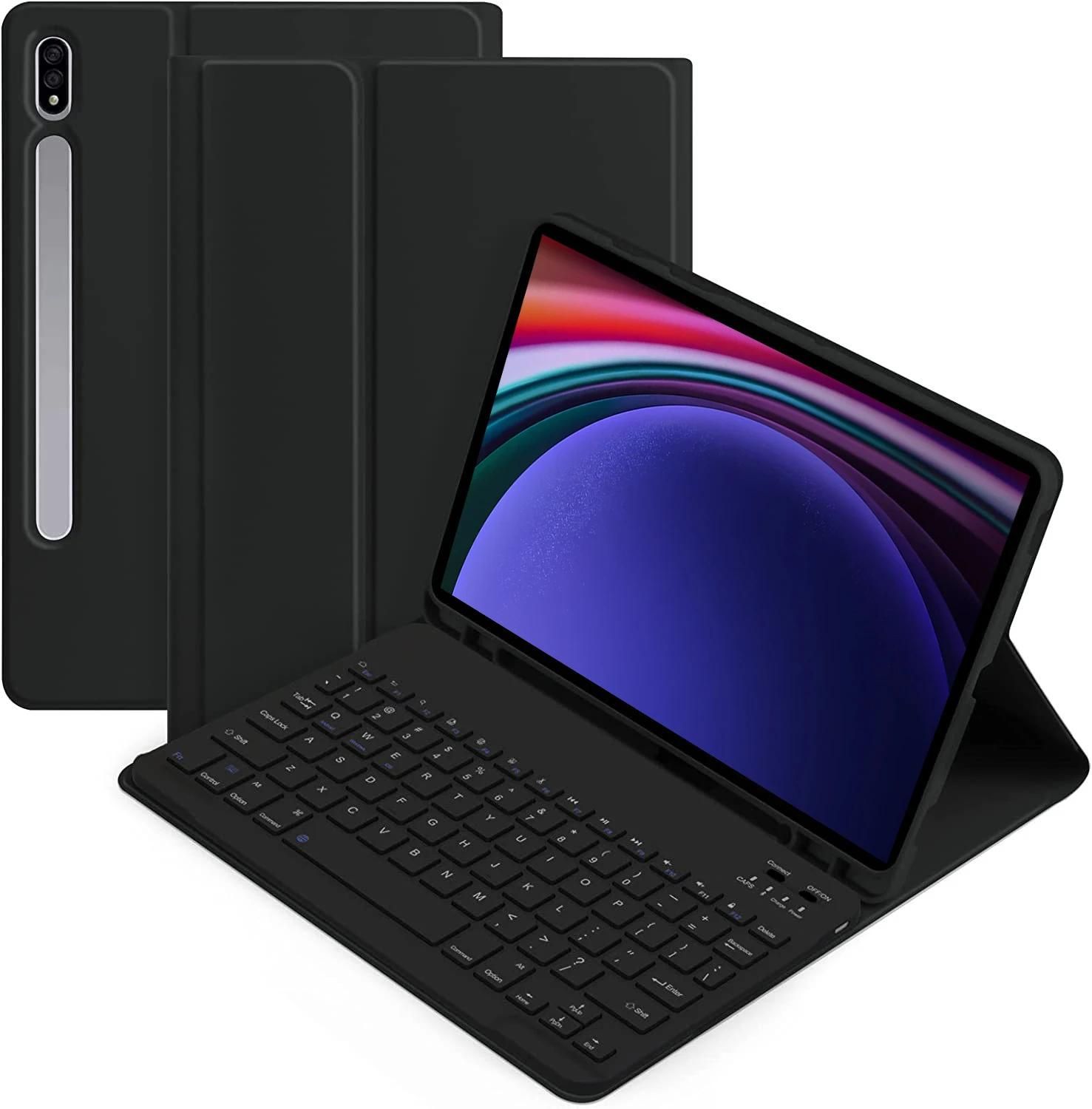 Coque Pour Samsung Galaxy Tab S9 Ultra, 14.6 Pouces, Housse De Clavier Bluetooth Pour Samsung Tab S10 Ultra 14.6 Pouces 2024-Arabic Keyboard-Noir A