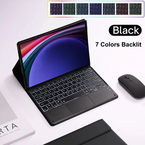 Coque Pour Samsung Galaxy Tab S9 Ultra, 14.6 Pouces, Housse De Clavier Bluetooth Pour Samsung Tab S10 Ultra 14.6 Pouces 2024-Arabic Keyboard-Noir D Backlit