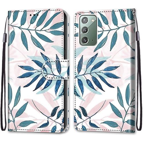 Coque Pour Samsung Note20 Portefeuille Etui  Rabat En Pu Cuir Motif,Poche Porte-Cartes,Multi-Usage Peint Housse Cuir Case MagnTique Aiguilles Vertes Protection Pour Samsung Galaxy Note20