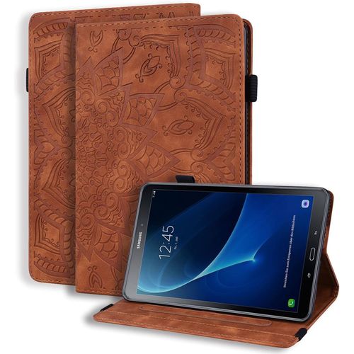 Coque Pour Samsung Tab A6 10.1'' 2016 Housse Sm-T580/T585 Lger Cuir Pu Etui De Protection Flip Portefeuille Cover Case Avec Stand Et Poche Pour Samsung Galaxy Tab A 10.1 Pouces 2016, Marron.[F6650]