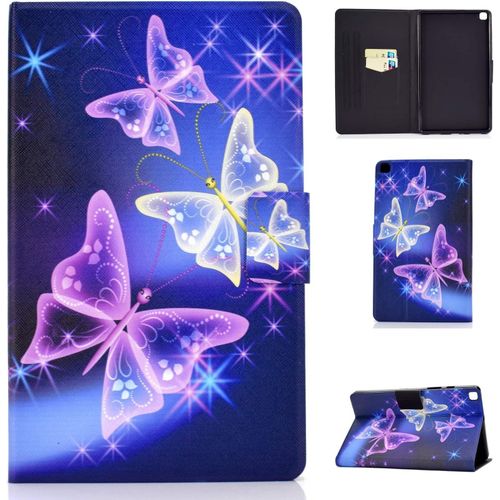 Coque Pour Samsung Tab A7 Housse En Cuir Pu Portefeuille Flip tui Pour Tablette [Fonction Veille/Rveil Auto] Pour Samsung Galaxy Tab A 10,4 Pouces 2020 Sm-T500/Sm-T505 - Papillon Flash.[F5281]