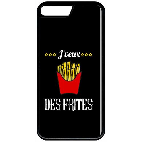 Coque Pour Iphone 8 - Jveux Des Frites Fond Noir - Noir