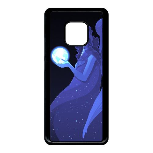 Coque Pour Smartphone - Lune Terre Fe - Compatible Avec Huawei Mate 20 Pro - Plastique - Bord Noir