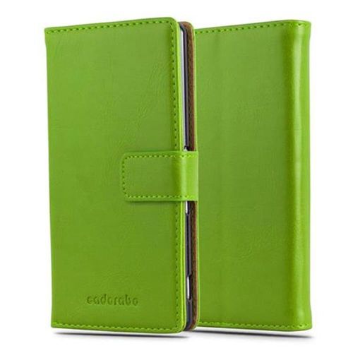Coque Pour Sony Xperia Z3 Plus / Z4 En Vert Pr Housse De Protection tui Avec Fermeture Magntique, Fonction De Support Et Compartiment Pour Carte