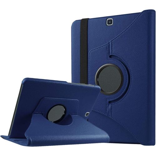 Coque Pour Tab S2 9.7-360 Degrs Rotation Coque En Cuir Pour Samsung Galaxy Tab S2 9.7 Pouces Sm-T810 / T815 Housse De Protection Etui Avec La Fonction De Stand Case/Cover (Bleu Fonc).[F224]