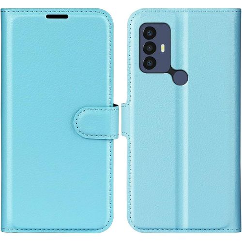 Coque Pour Tcl 30 Se/Tcl 305/306, Antichoc Portefeuille Etui Housse En Cuir A Rabat Flip Cover Case Avec Silicone Bumper, Porte Carte, Bequille, Boucle Magnetique Pour Tcl 30se, Bleu