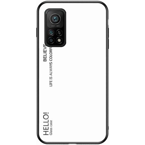 Coque Pour Xiaomi Mi 10t Pro,Miroir Effet Citation Modle Blanc 9h Tempr Verre Arrire Protecteur Cas Avec Silicone Cadre Mince Difficile Housse Etui