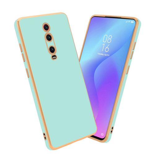 Cadorabo Housse Compatible Avec Xiaomi Mi 9t / Mi 9t Pro / Redmi K20 / Redmi K20 Pro En Glossy Vert Menthe - Or - tui De Protection En Silicone Tpu Flexible Et Avec Protection Pour Appareil Photo