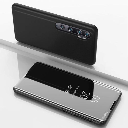 Coque Pour Xiaomi Mi Note 10 Lite Miroir Coque En Pu Cuir  Tui Housse  Rabat Transparente View Pc Plastique Couverture Avec Stand Fonction Support Pour Xiaomi Mi Note 10 Lite Noir