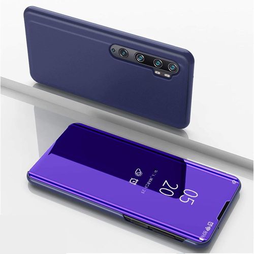 Coque Pour Xiaomi Mi Note 10 Lite Miroir Coque En Pu Cuir  Tui Housse  Rabat Transparente View Pc Plastique Couverture Avec Stand Fonction Support Pour Xiaomi Mi Note 10 Lite Violet