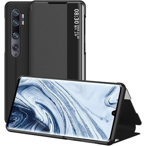 Coque Pour Xiaomi Mi Note 10 Lite Smartphone Housse De Protection En Cuir Avec Fentre View Flip Cover Avec Fonction De Support tui  Rabat - Noir