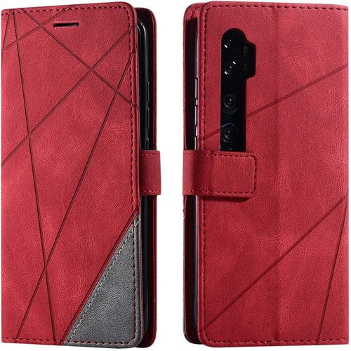 Coque Pour Xiaomi Mi Note 10 / Mi Note 10 Lite, Portefeuille Etui En Pu Cuir Antichoc Tpu, Housse  Rabat Pour Xiaomi Mi Note 10 / Mi Note 10 Lite/Mi Cc9 Pro/Mi Note 10 Pro, Rouge