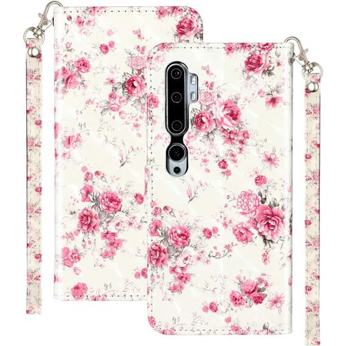 Coque Pour Xiaomi Mi Note 10 Portefeuille Etui  Rabat En Cuir Motif,Poche Porte-Cartes,Multi-Usage Peint Housse Cuir Style Case Magntique Motif De Fleurs Protection Pour Xiaomi Mi Note 10