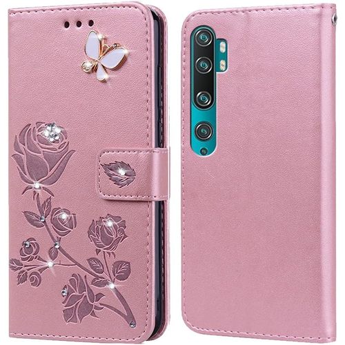 Coque Pour Xiaomi Mi Note 10 Pro/Mi Note 10 Housse,Fonction De Support,Fente Pour Carte,Silicone Tpu,Flip tui Case Pour Xiaomi Mi Note 10 Pro 6.47