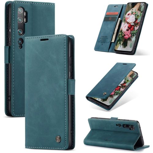Coque Pour Xiaomi Mi Note 10 Pro/Mi Note 10,Ultra Mince Portefeuille, Emplacement Carte,Rabat Flip Phone Case, Clapet Folio tui,Cuir Pu Housse Et Tpu Bumper Protection-Bleu