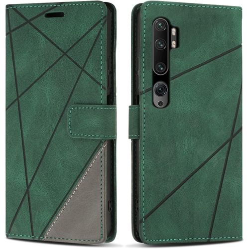 Coque Pour Xiaomi Mi Note 10 Pro/Xiaomi Mi Note 10, Housse En Pu Portefeuille Livre Pour Xiaomi Mi Note 10 Pro/Xiaomi Mi Note 10, Fonction Support, Vert