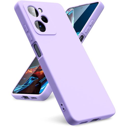 Coque Pour Xiaomi Poco X5 Pro 5g, [Coque Silicone Liquide] [Interieur Microfibre] Souple Etuis En Caoutchouc Housse Antichoc Protection Bumper Protecteur-Mauve