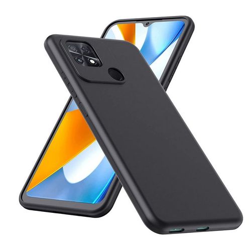 Coque Pour Xiaomi Redmi 10c / Poco C40 - Housse Etui Silicone Gel Fine + Verre Trempe - Noir