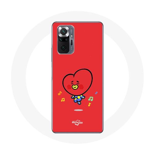 Coque Pour Xiaomi Redmi Note 10 Pro Bangtan Garons Bt21 Tata V Fond Rouge