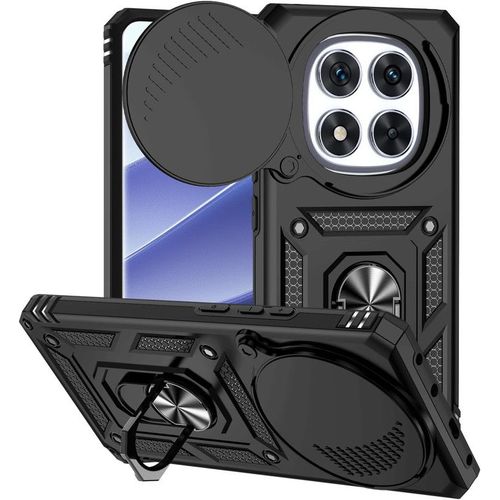 Coque Pour Xiaomi Redmi Note 14 Pro Plus 5g Avec Support 360 Rotatif, Protection Camra, Militaire Pc Dur Renforce Armor Antichoc - Hqselection