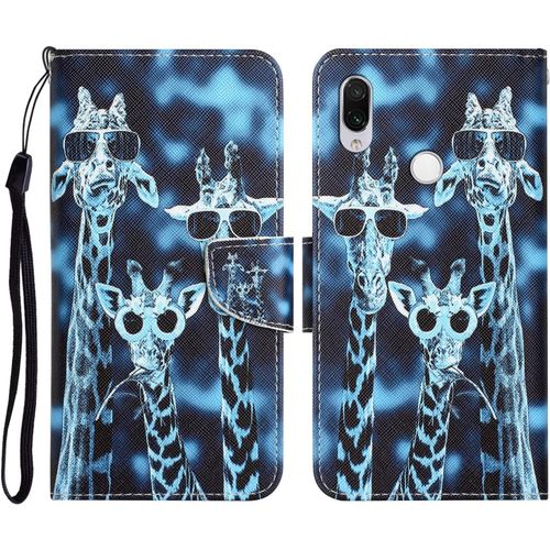 Coque Pour Xiaomi Redmi Note 7 Pro - Animal Motif Color Cuir Etui Portefeuille Housse Coque Avec 360 Degrs Silicone Antichoc Magnt Longe Case Pour Redmi Note 7 / Redmi Note 7 Pro Cx -Girafe