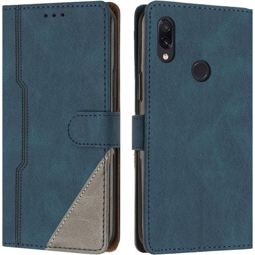 Coque Pour Xiaomi Redmi Note 7 Pro/Redmi Note 7, Housse En Cuir Pu Portefeuille, Etui De Protection A Rabat Magnetique Coque Pour Xiaomi Redmi Note 7 Pro/Redmi Note 7, Bleu