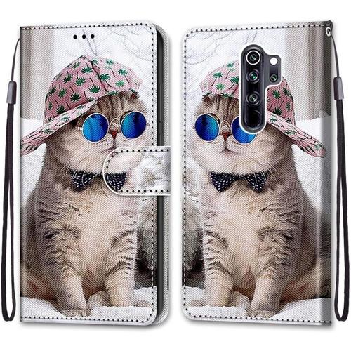 Coque Pour Xiaomi Redmi Note 8 Pro, Etui En Cuir Pu Portefeuille Housse Coque Avec 360 Degrs Silicone Antichoc Protection Cover Cuir Pochette Magntique Und Flip Bquille Chats 4