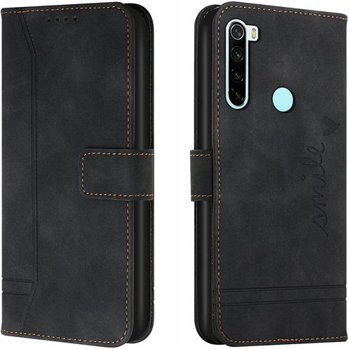 Coque Pour Xiaomi Redmi Note 8t, Portefeuille Housse En Pu Avec Tpu Fermoir Flip Pochette Housse Pour Xiaomi Redmi Note 8t (Noir)