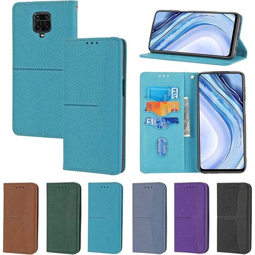 Coque Pour Xiaomi Redmi Note 9 Pro Max Housse,Coque Pour Xiaomi Redmi Note 9 Pro,Coque Pour Xiaomi Redmi Note 9s M2003j6a1g tui  Rabat En Cuir Coque Case Blue