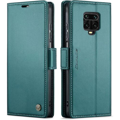 Coque Pour Xiaomi Redmi Note 9 Pro/Note 9s/Note 9 Pro Max,Fermeture Magntique, tui Housse Protection En Cuir Flip Case Portefeuille Etui En Protecion Pour Xiaomi Redmi Note 9s,Bleu Vert