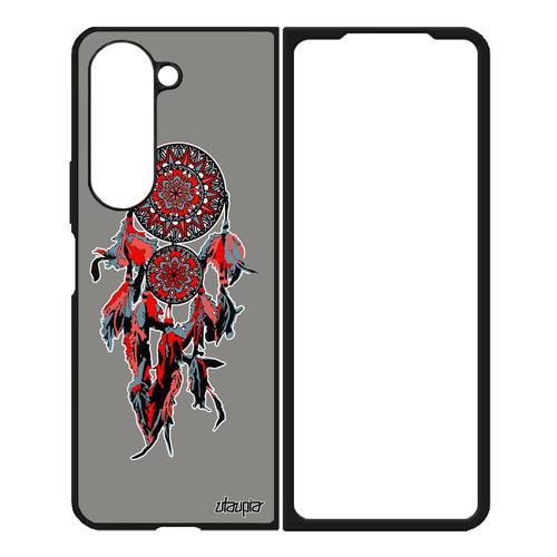 Coque Pour Z Fold 5 Silicone Attrape Reve Capteur De Etui Azteque Hippie Esprit Homme Boheme Tattoo Rouge Maya Housse Samsung Galaxy