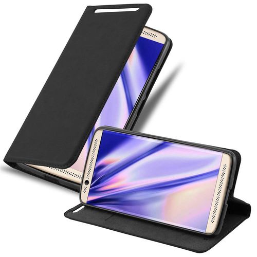 Cadorabo Housse Compatible Avec Zte Axon 7 En Noir Nuit - tui De Protection Avec Fermeture Magntique, Fonction De Support Et Compartiment Pour Carte