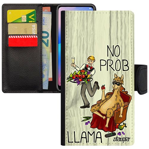 Coque Rabat Iphone 11 Pro Max Portefeuille No Prob Lama Llama Personnalis 128 Go Probllama Case Telephone Cartoon Texte Gris