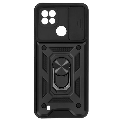 Coque Realme C21 Et C11 2021 Avec Cache Camra Et Bague Support Vido Noir