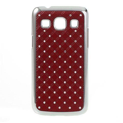 Coque Rigide Aspect Matelass Rouge Avec Inserts Diamants Galaxy Core Plus G350
