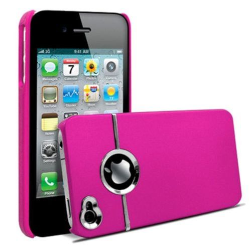 Coque Rigide Ligne Chrome Pour Iphone 5 5s Se Ancienne Generation Rose Fuschia