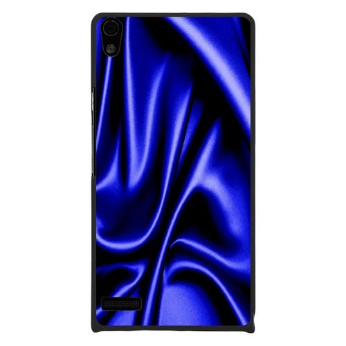 Coque Rigide Pour Huawei Ascend P6 Avec Impression Motifs Soie Drape Bleu