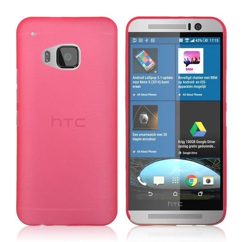 Coque Rouge Htc One M9 Transparent Fine 0.3 Mm Fine Etui Housse Bumper 