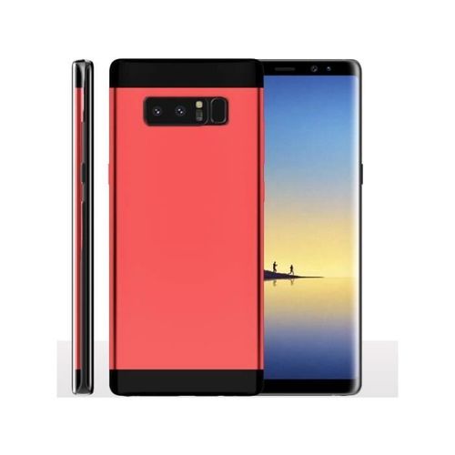 Coque Rouge / Noire Samsung Note 8 - Coque De Telephone A Bandes