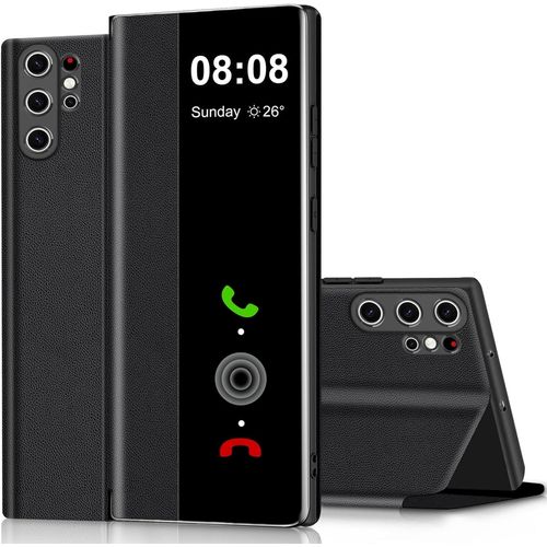 Coque S24 Ultra Clear View Cover Coque Pour Samsung Galaxy S24 Ultra Etui  Rabat Galaxy S24 Ultra Protection Case Flip Folio Silicone Antichoc, Mince, Douce 360 Full Body Antichoc Housse 5g Noir