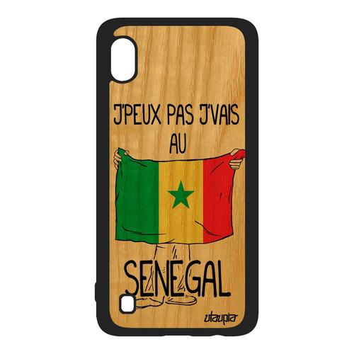 Coque Samsung A10 En Bois Silicone J'peux Pas J'vais Au Senegal Cover Can Football Foot Rigide Basket Humour Coupe Du Monde Galaxy